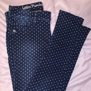 Justice polkadot kids skinny jeans